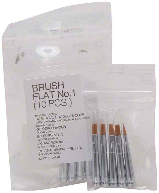 Gradia Brush No. 1 Flat Pinselpackung mit zehn flachen Pinseln.