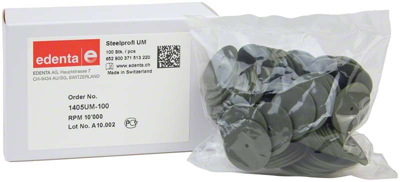 Verpackung von Steelprofi grün Rädern klein mit Produktinformationen.