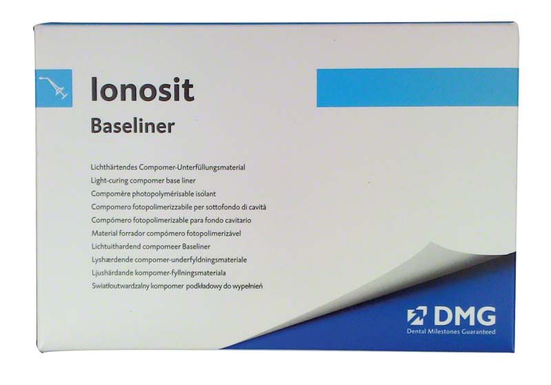 Ionosit Baseliner Saferinge Verpackung mit Produktinformationen und DMG-Logo.