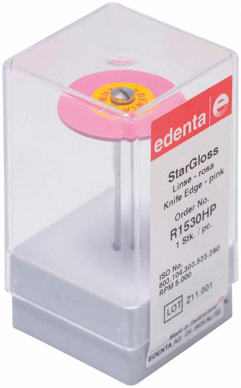 StarGloss rosa Keramikpolierer in transparenter Verpackung.