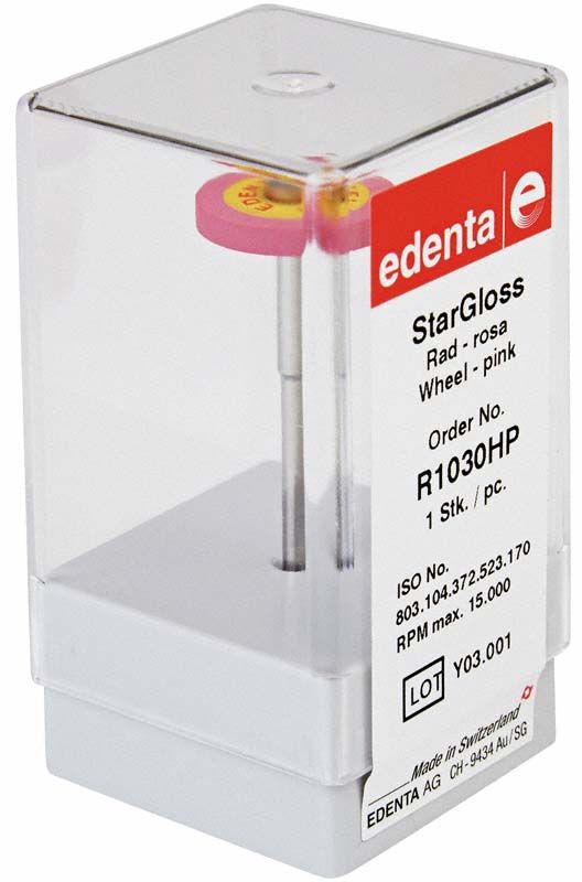 StarGloss rosa Keramikpolierer im transparenten Gehäuse mit Beschriftung.