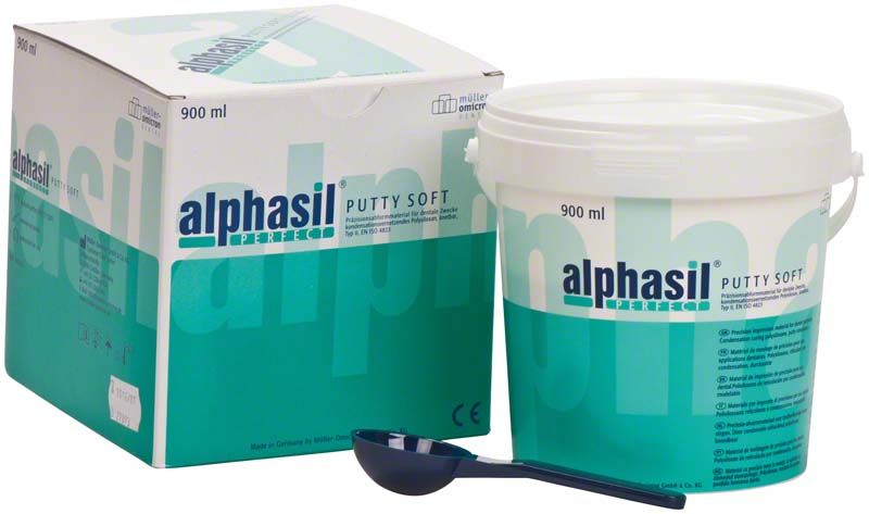 Alphasil perfect putty soft Dose und Verpackung mit 900 ml Inhalt.