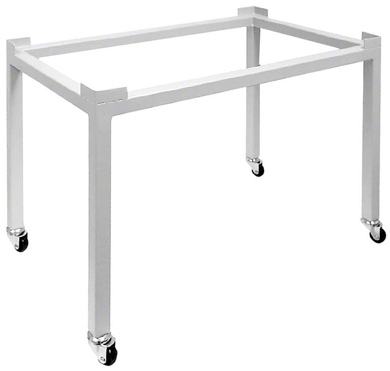 Labormat TH Untergestell aus Metall mit vier Rollen.
