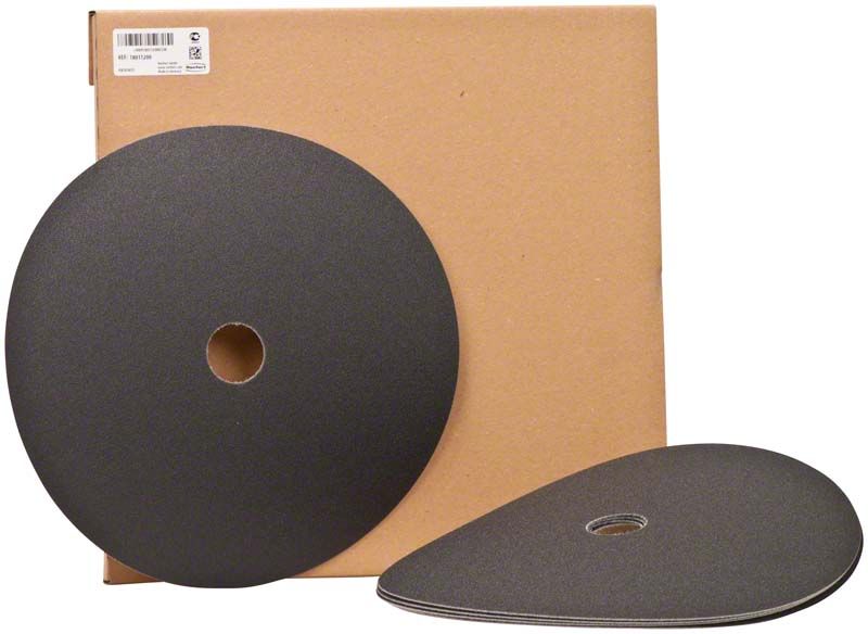 Trimmerscheiben Klettfix 5 St. für MT2/TT2 K 120 vor brauner Verpackung.