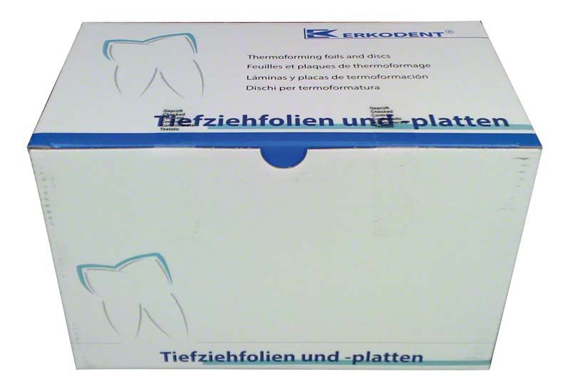 Erkodent Verpackung für Erkodur Tiefziehfolien und -platten, Ø120mm x 0,6mm.