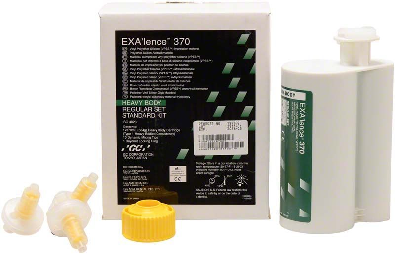 Exalence 370 Heavy Body Regular Set mit Kartusche und Zubehörteilen.
