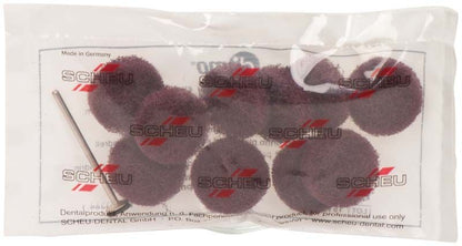 DIMO® Polierscheiben Fein, Maron, 10er im transparenten Beutel mit Handstückschaft.