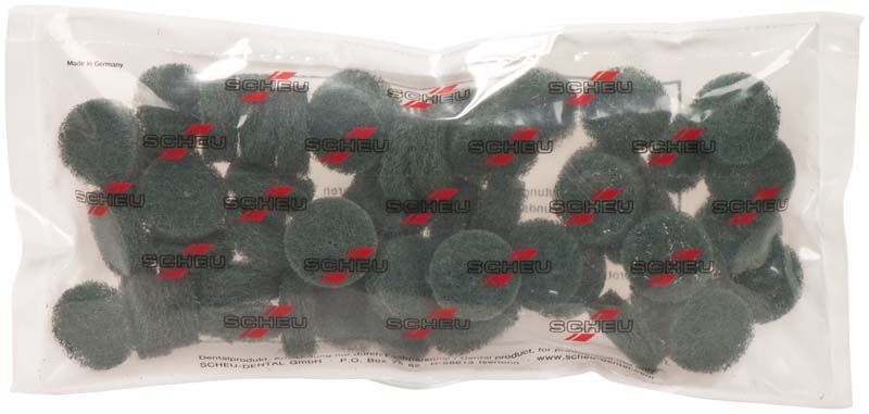 DIMO® Polierscheiben Mittel, grün, im Plastikbeutel für Dentalanwendungen.