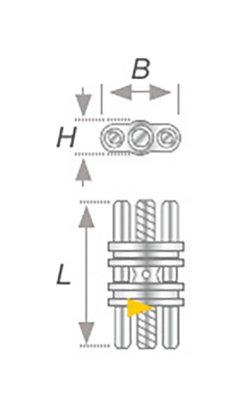 Technische Zeichnung der VECTOR® Standard-Dehnschraube Typ 90 - Mini mit Maßangaben.