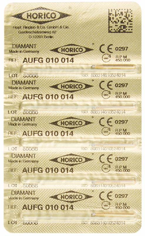 Blisterverpackung mit Löwenschleifer AuFG 010 014, CE-gekennzeichnet.