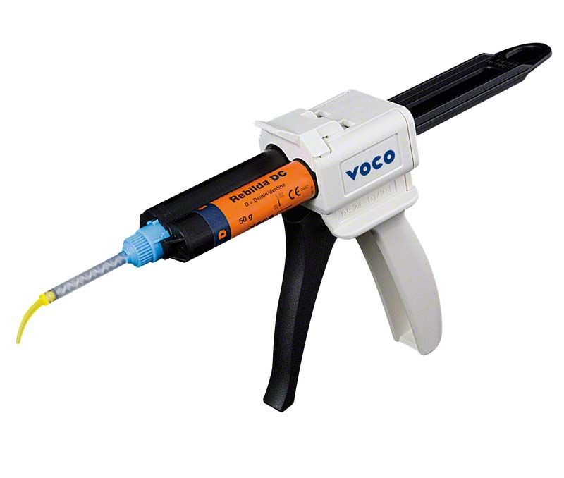 Kartuschenspritze Typ 3 für Dentalmaterialien mit Kartusche und Mischdüse.