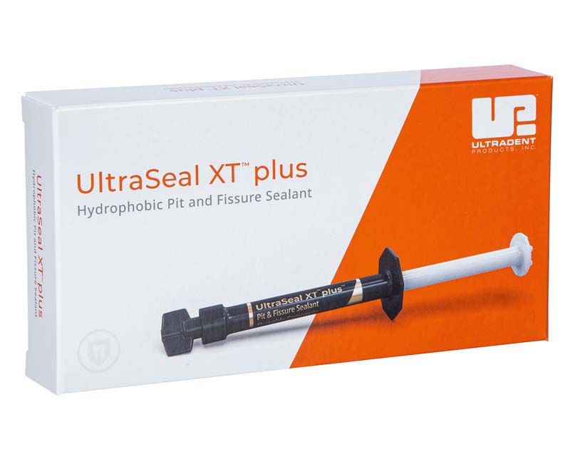 UltraSeal XT® Plus™ Opaque White Refill in orange-weißer Verpackung mit Spritze abgebildet.