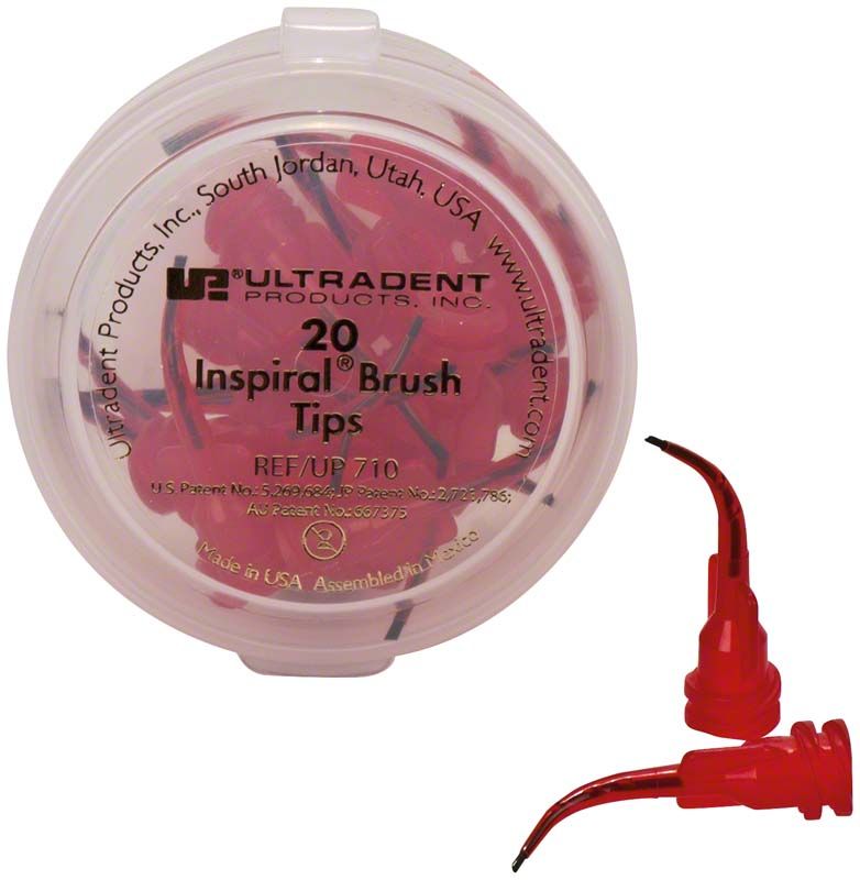 20er Pack Inspiral Brush Tips mit rotem Bürstenansatz in Kunststoffbox.