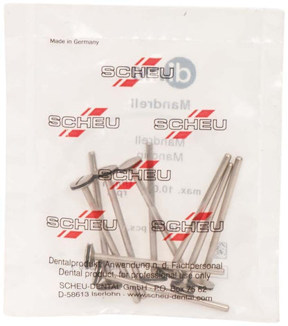 Mandrell-Set in transparenter Verpackung mit Scheibenaufnahme.