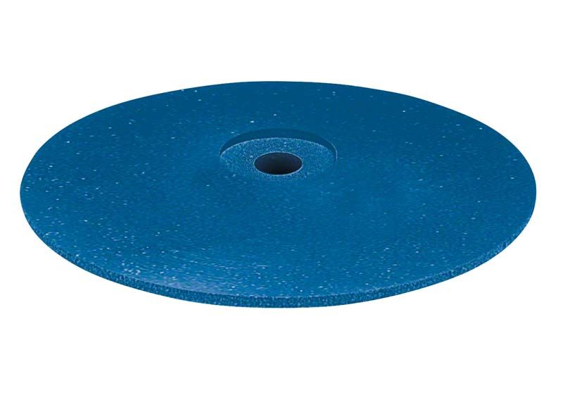 Blauer Universal-Gummipolierer für dentale Anwendungen mit mittlerer Körnung.