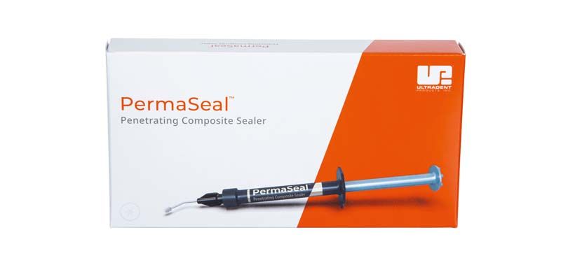 PermaSeal™ Kit Verpackung mit Spritze und orange-weißer Gestaltung.