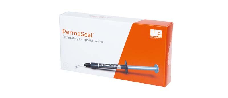 PermaSeal™ Kit Verpackung mit Spritze und orange-weißem Design.
