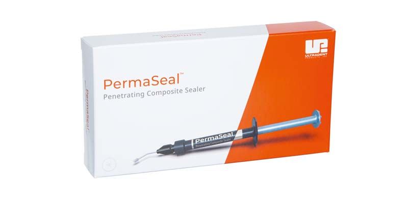 PermaSeal™ Kit Verpackung mit Spritze und oranger Gestaltung.