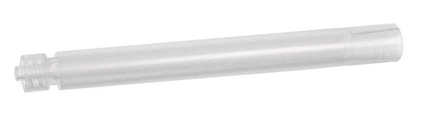 Luer Vacuum Adapter aus transparentem Kunststoff zur Absaugung bei zahnärztlichen Eingriffen.