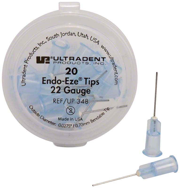20 Endo-Eze Tips 22G 0,7 x 19mm in blauer Verpackung.