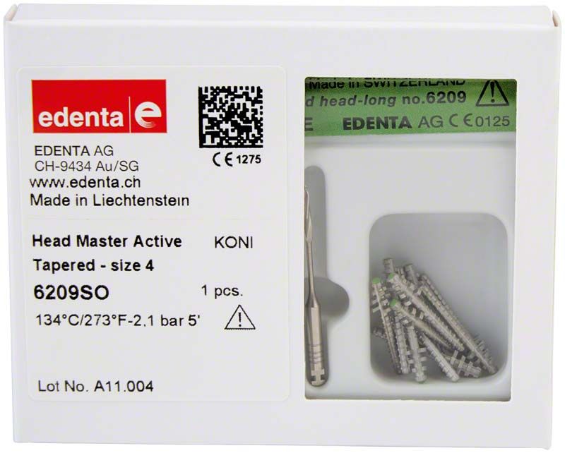 Verpackung von Head Master Active konisch Gr.4 mit 1 konischem Bohrer.