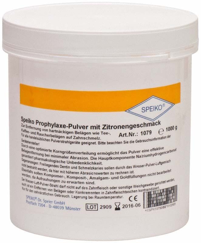 Speiko Prophylaxepulver mit Zitronengeschmack in weißem Behälter, 1000 g.