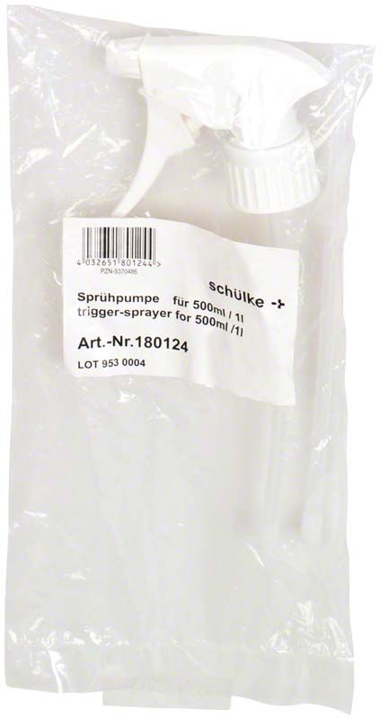 Sprühkopf für 500ml und 1l Flaschen in transparenter Verpackung.