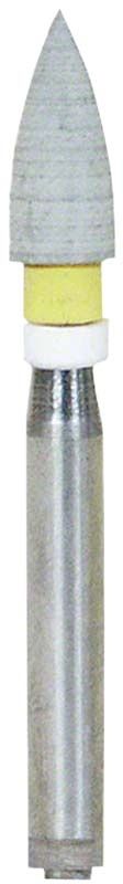 CompoMaster Schaft W - Minispitze mit grauer Polierfläche und gelbem Ring.