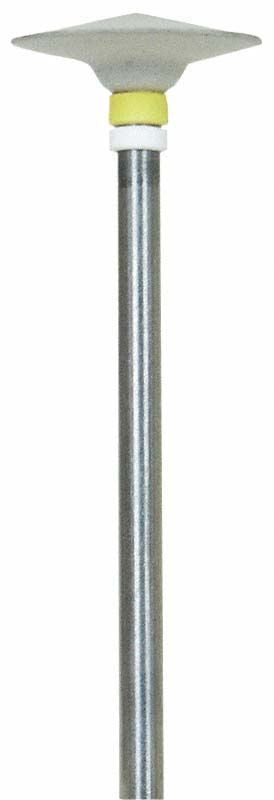 Metallischer Dentalpolierer CompoMaster Schaft H - KN7 mit gelbem Ring.