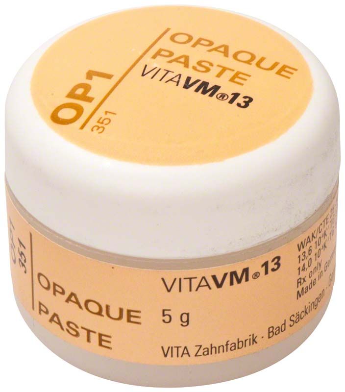 Kleine Dose mit VITA VM13 Opaque Paste OP1.