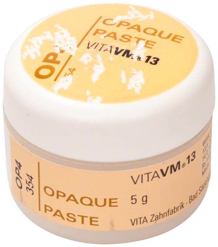 VITA VM 13 Opaque Paste OP4, 5 g Dose mit Etikett.