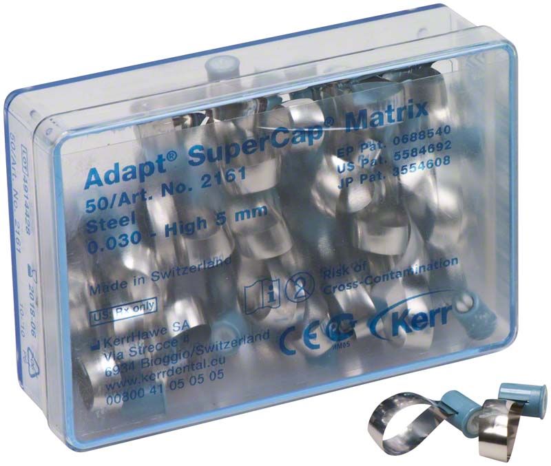 Adapt SuperCap Matrix Stahl 0,030mm, Höhe 5,0mm in Kunststoffbox.