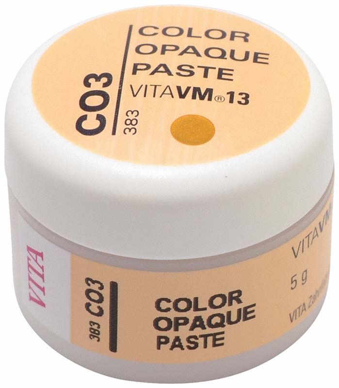 Undurchsichtige Farbpaste VM13 CO3 in einer kleinen weißen Dose.