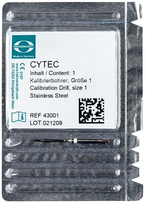 Cytec Kalibrierbohrer 1,2mm in steriler Blisterverpackung.