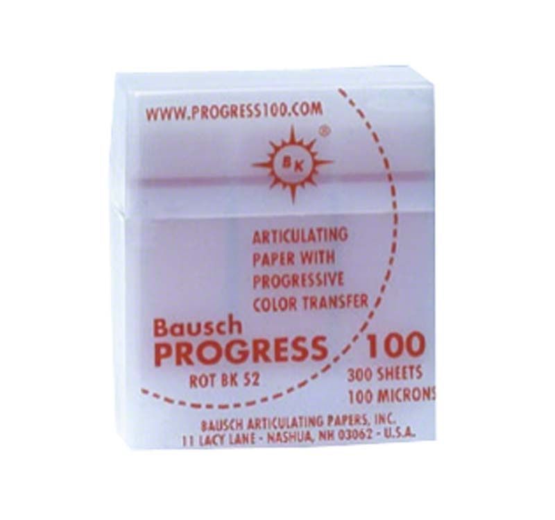 Bausch Progress 100 Artikulationspapier im Plastikspender, 100µ rot.