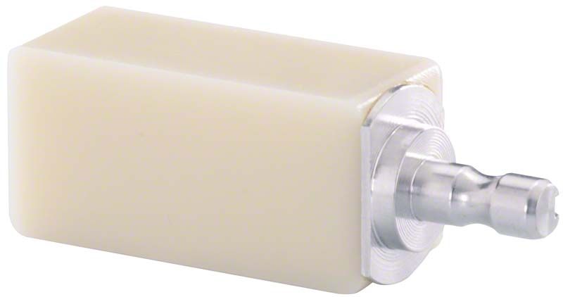 Rechteckiger ArtBloc Temp 10er D4 Block in Cremefarbe mit Metallanschluss.