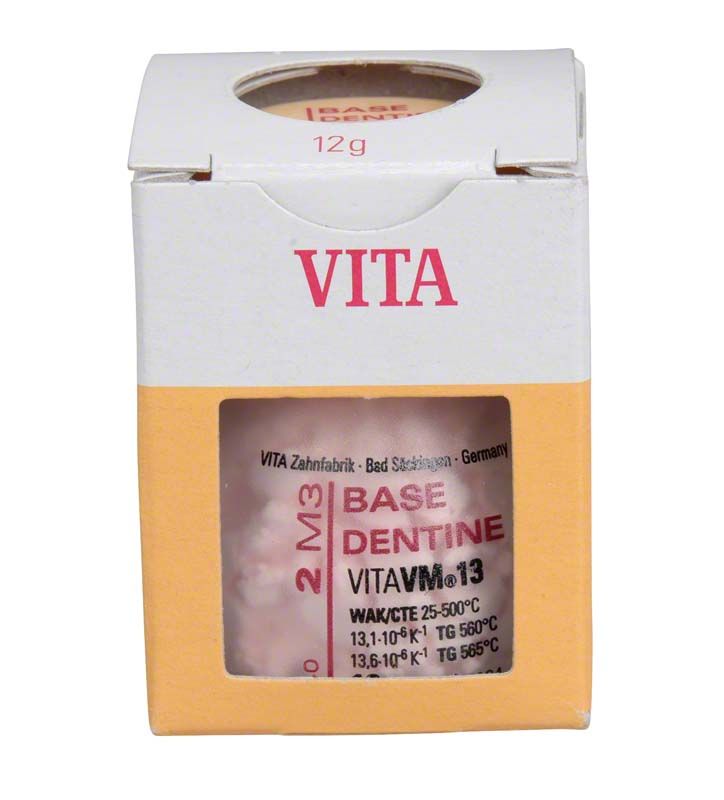 VITA VM 13 Base Dentin 2M3 Keramikdose in geöffneter Verpackung.