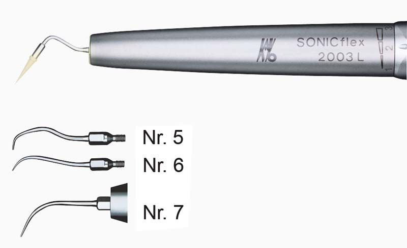 SONICflex™ LUX 2003 L Set mit verschiedenen Instrumentenspitzen Nr. 5, 6 und 7.