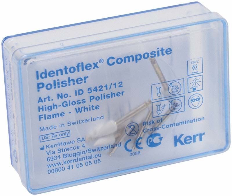 Identoflex Komposit Polierer Hochglanzpolitur Flamme in Verpackung.