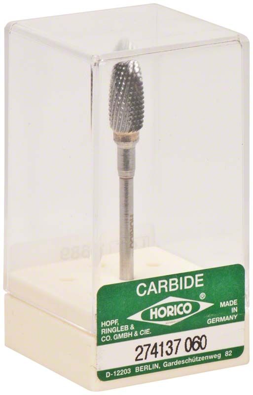 Hartmetallfräser Querhieb in transparenter Verpackung mit grünem Etikett.