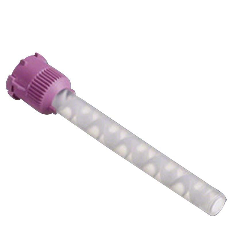 Mischkanüle Automix 2 in violetter Farbe mit spiraliger Mischkammer.