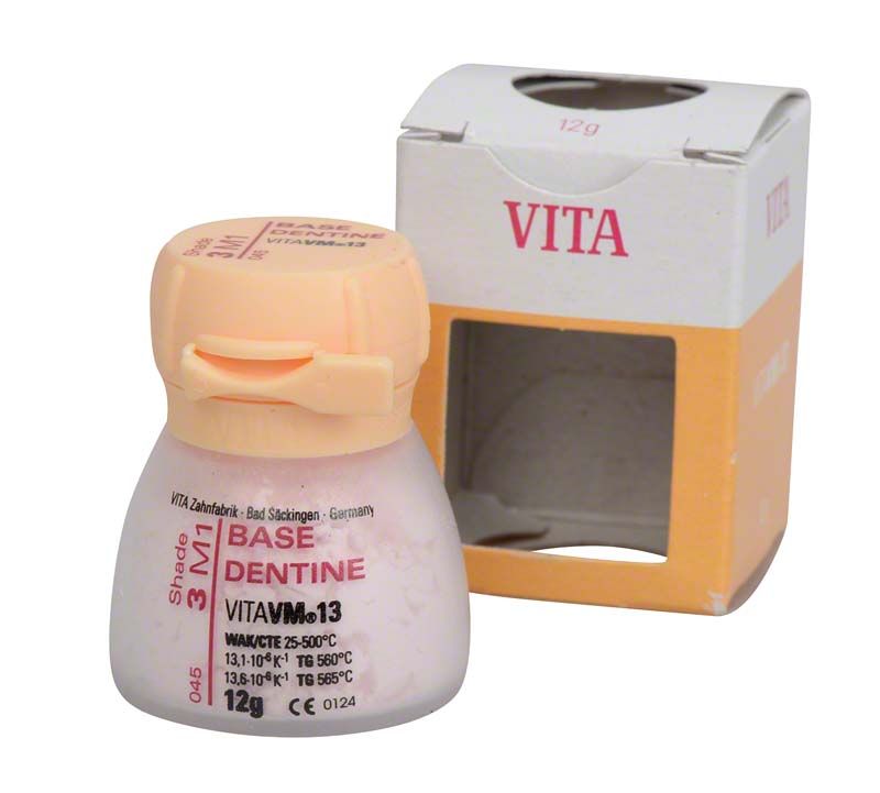 VM13 3D Base Dentin 12g 3M1 in geöffneter Verpackung.