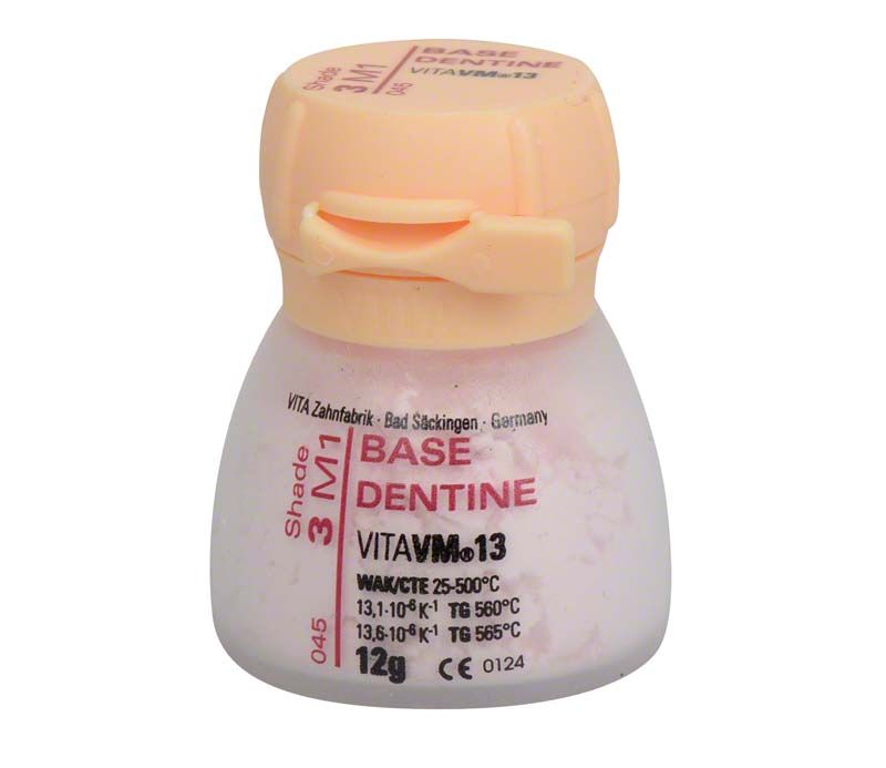 3D Base Dentin VM13 12g in weißer Flasche mit orangefarbenem Deckel.