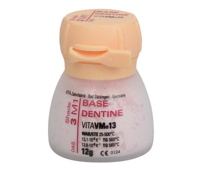 3D Base Dentin VM13 12g in weißer Flasche mit orangefarbenem Deckel.