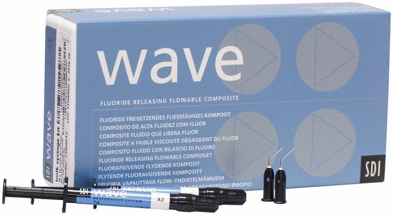 Wave Spritze A2 10x1g, Verpackung mit Spritzen und Aufsätzen.