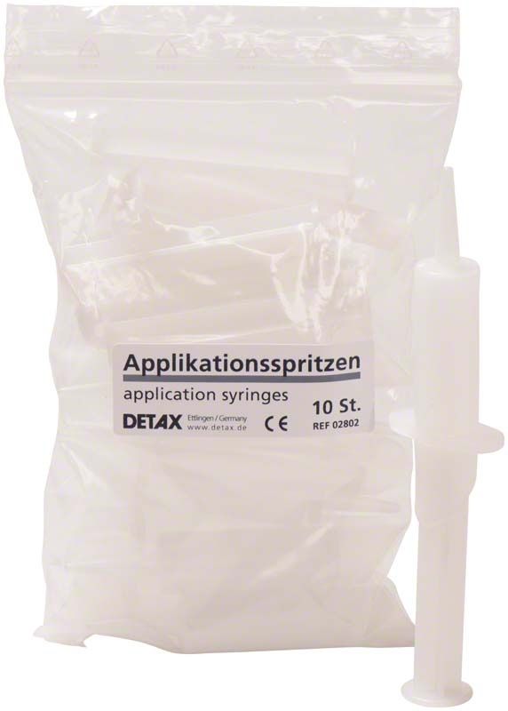 Sterile Einwegspritzen für dentalmedizinische Anwendungen in transparenter Verpackung.