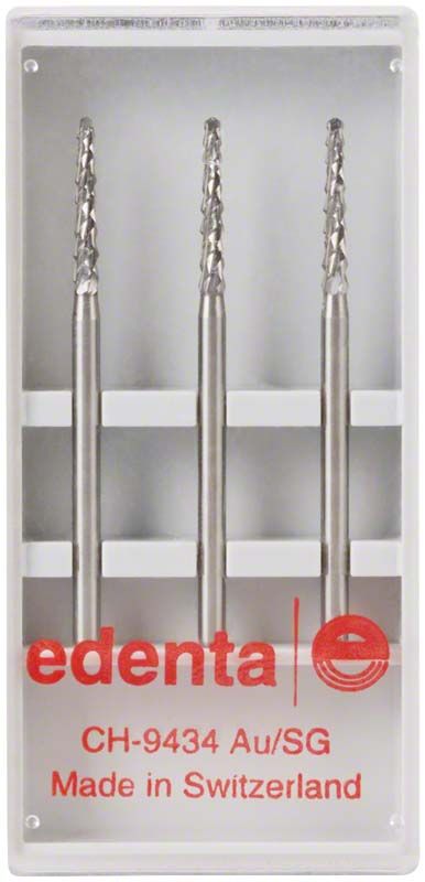 Drei Lindemannfräser C162A 016 FGXXL in transparenter Verpackung.