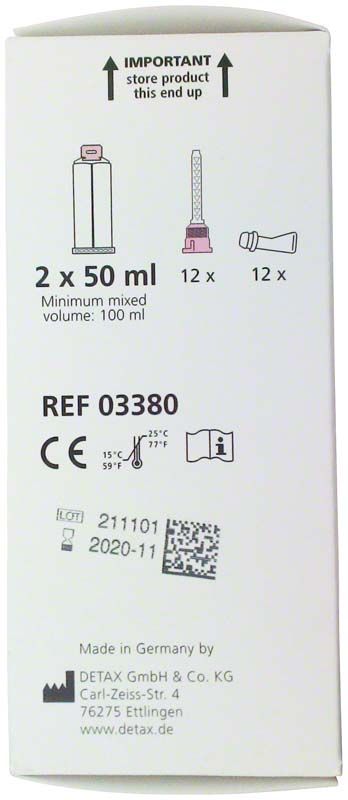 Seitenansicht der Milkbite Kartuschenverpackung mit technischen Details und Anwendungshinweisen.