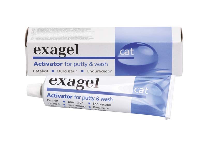Exagel cat Activatorpaste in blauer Tube und passender Verpackung.