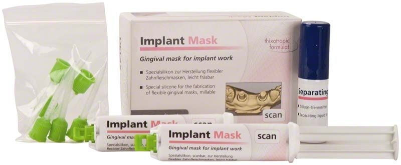 Implant Mask Kartuschen und Zubehör für präzise Zahnfleischmaskenherstellung im Dentalbereich.